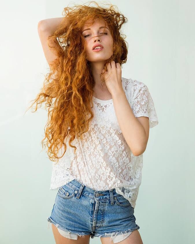 Shared long hair redhead curly
